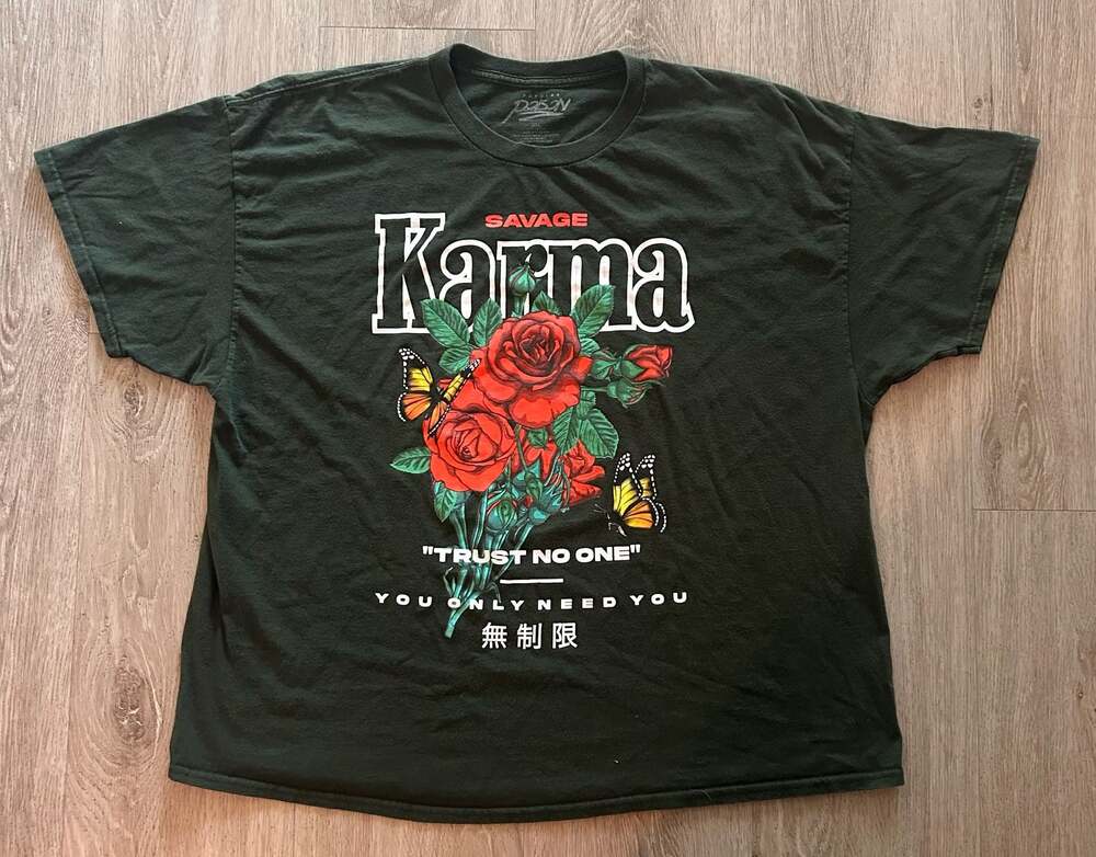Popular Poison Savage Karma Trust No One Rose Graphic T-Shirt